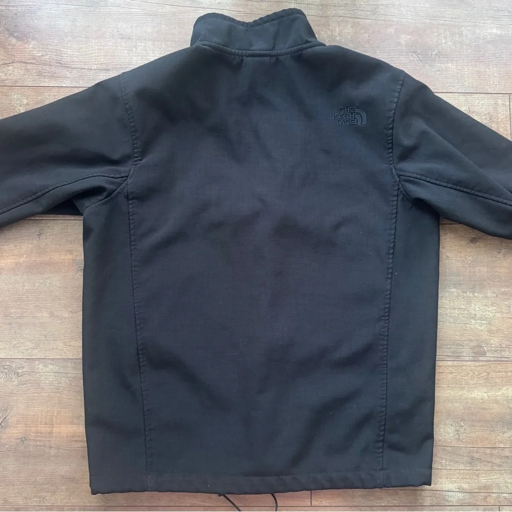 The North Face Soft Shell Wind Jacket Coat Black Fleece Lined Size Small